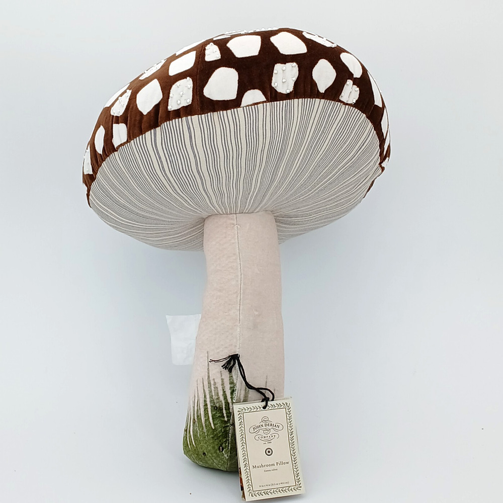 John Derian x Target Velvet Mushroom Pillow Plush Beaded 16" Holiday 2025